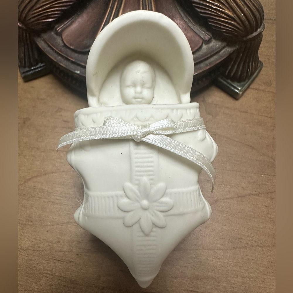 Vintage Dept. 56 Baby in Cradle Baby’s 1st Christmas Ornament